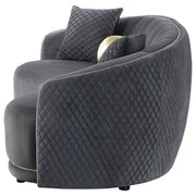 Coaster Furniture Brookside Dark Grey Velvet Curved Sofa