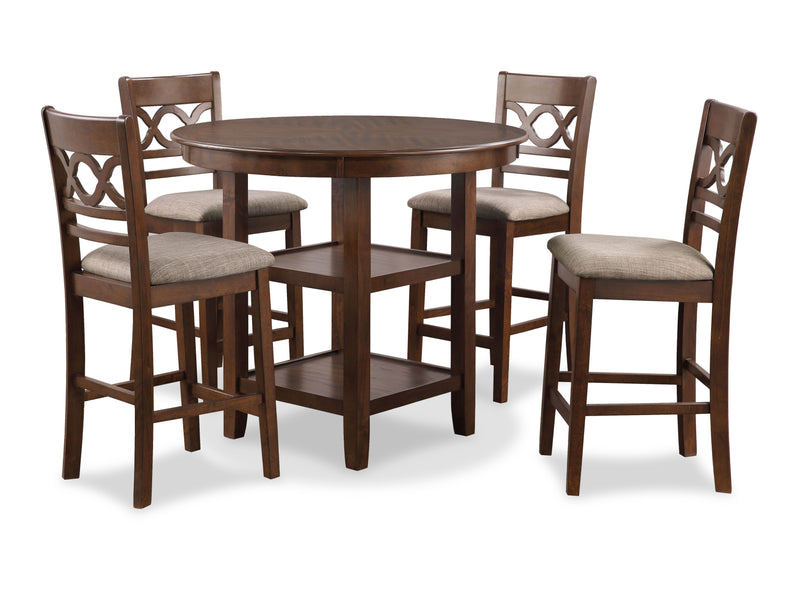 New Classic Furniture Cori Cherry 5pc Counter Height Set