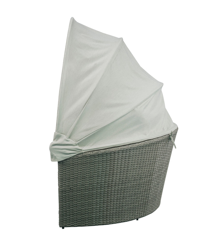 Acme Furniture Salena Beige Gray Patio Canopy Sofa and Ottoman