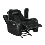 New Classic Furniture Orion II Black Glider Recliner with Power Footrest and Headrest