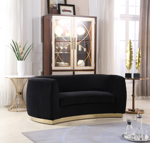 Meridian Furniture Julian Navy Velvet Gold Loveseat