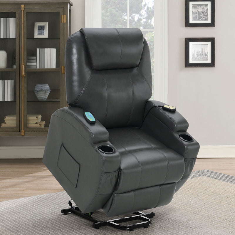 Coaster Furniture Sanger Grey Power Lift Massage Recliner