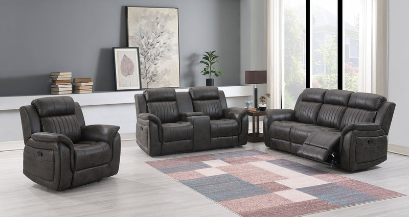 Global Furniture U8517 Grey Console Reclining Loveseat