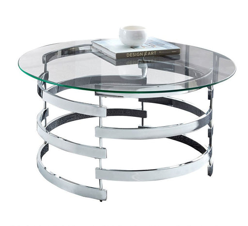 Steve Silver Tayside Clear Chrome Cocktail Table
