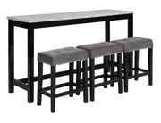 New Classic Furniture Celeste Gray 4pc Theater Bar Table Set