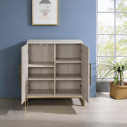 Steve Silver Larkin White Faux Marble Wine Cabinet