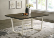 Coaster Furniture Biloxi Greyish Brown White Rectangular Dining Table