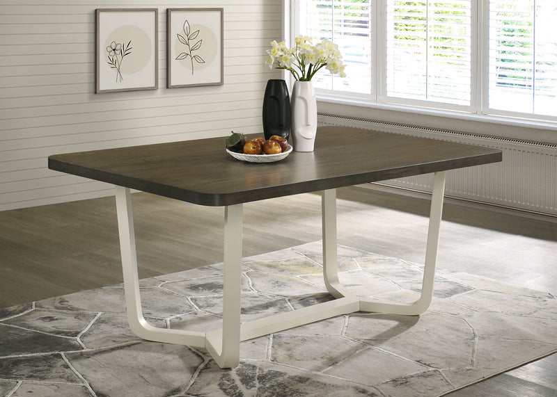 Coaster Furniture Biloxi Greyish Brown White Rectangular Dining Table