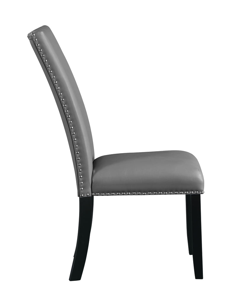 2 Acme Furniture Caralin Gray Black Side Chairs