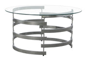 Steve Silver Tayside Chrome 3pc Coffee Table Set