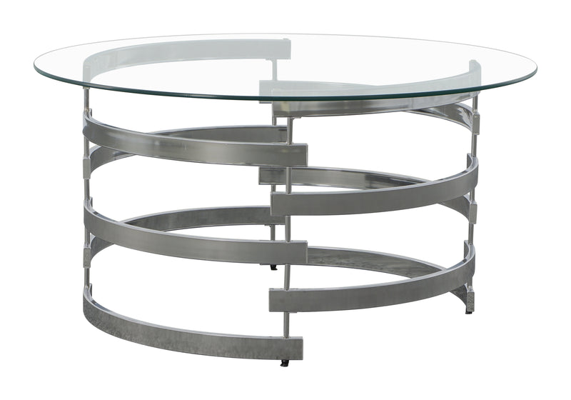 Steve Silver Tayside Chrome 3pc Coffee Table Set