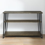 Steve Silver Harper Brown Sofa Table with Sintered Stone Inlay