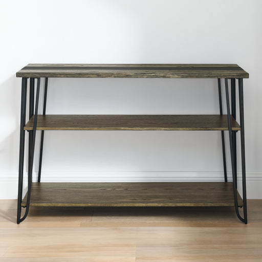 Steve Silver Harper Brown Sofa Table with Sintered Stone Inlay