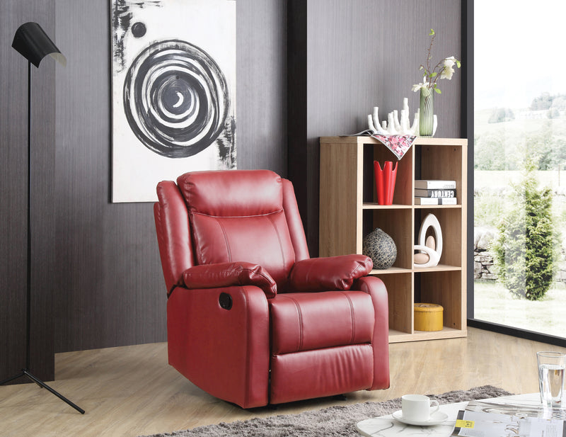 Glory Furniture Ward Pearl Faux Leather Rocker Recliner