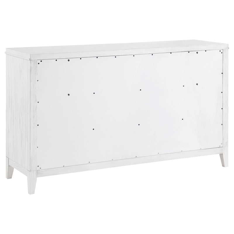 Coaster Furniture Marielle Distressed White 6 Drawer Dresser