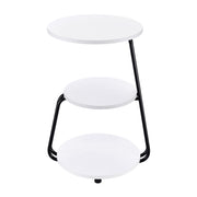 Coaster Furniture Hilly White Black 3 Tier Round Side Table