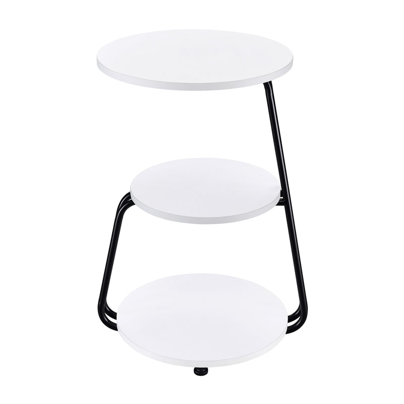 Coaster Furniture Hilly White Black 3 Tier Round Side Table