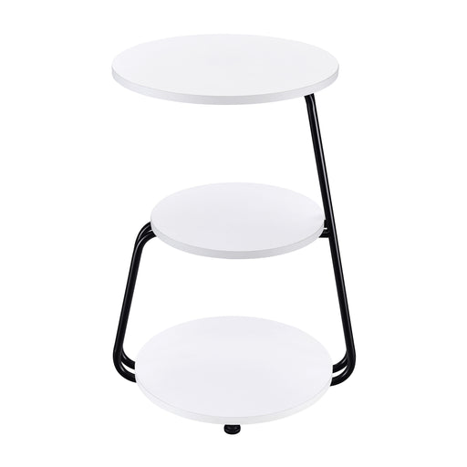 Coaster Furniture Hilly White Black 3 Tier Round Side Table
