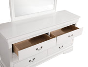 Glory Furniture Louis Phillipe Traditional Black Dresser and Mirror