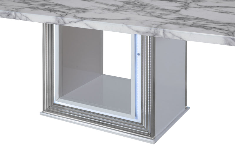 Global Furniture Ylime Light Grey White Dining Table