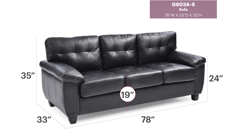 Glory Furniture Gallant Cappuccino Faux Leather Sofa