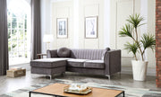 Glory Furniture Delray Gray Velvet Microsuede Sofa Chaise