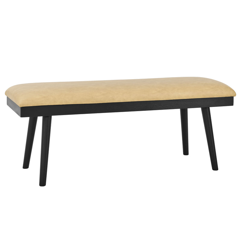 Steve Silver Vida Black Sand Vegan Leather Dining Bench