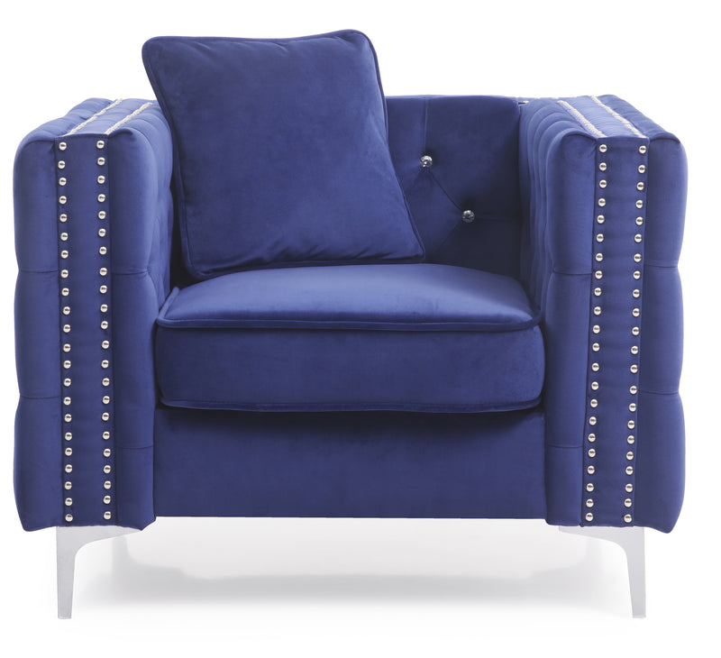 Glory Furniture Paige Blue Velvet Chair