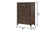 Galaxy Home Kenzo Walnut 5 Drawer Chest