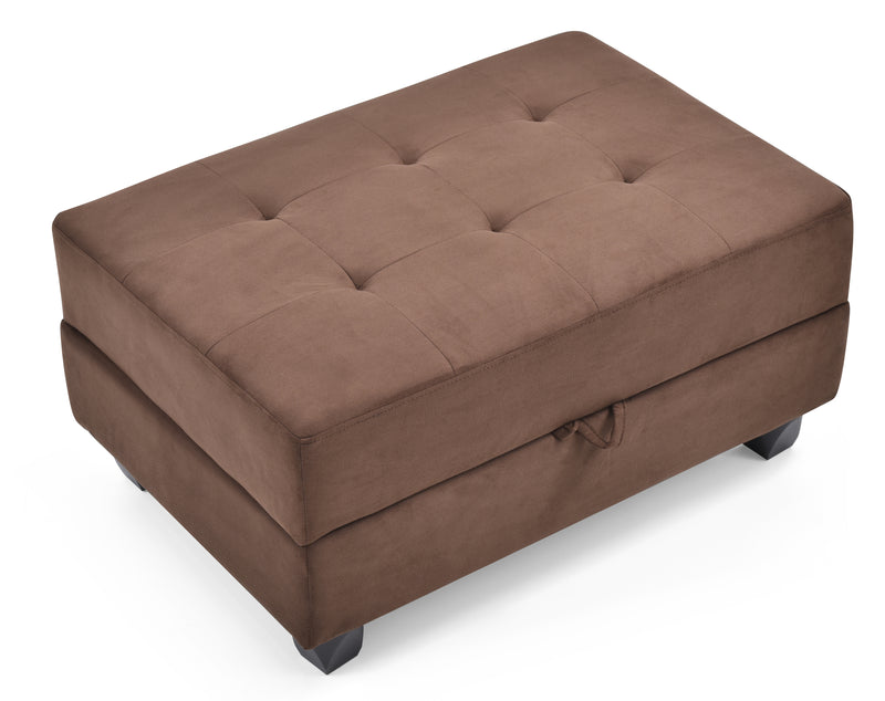 Glory Furniture Gallant Chocolate Microsuede Ottoman