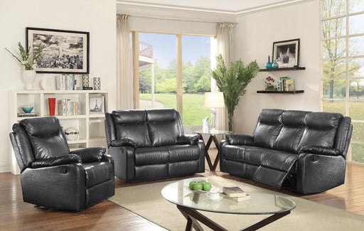 Glory Furniture Ward Black Faux Leather 3pc Living Room Set
