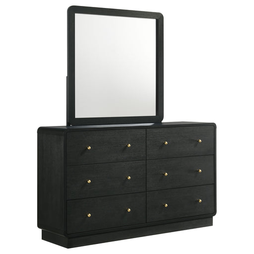 Coaster Furniture Cavelle Black 6 Drawer Dresser and Mirror