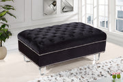 Meridian Furniture Lucas Grey Velvet Ottoman