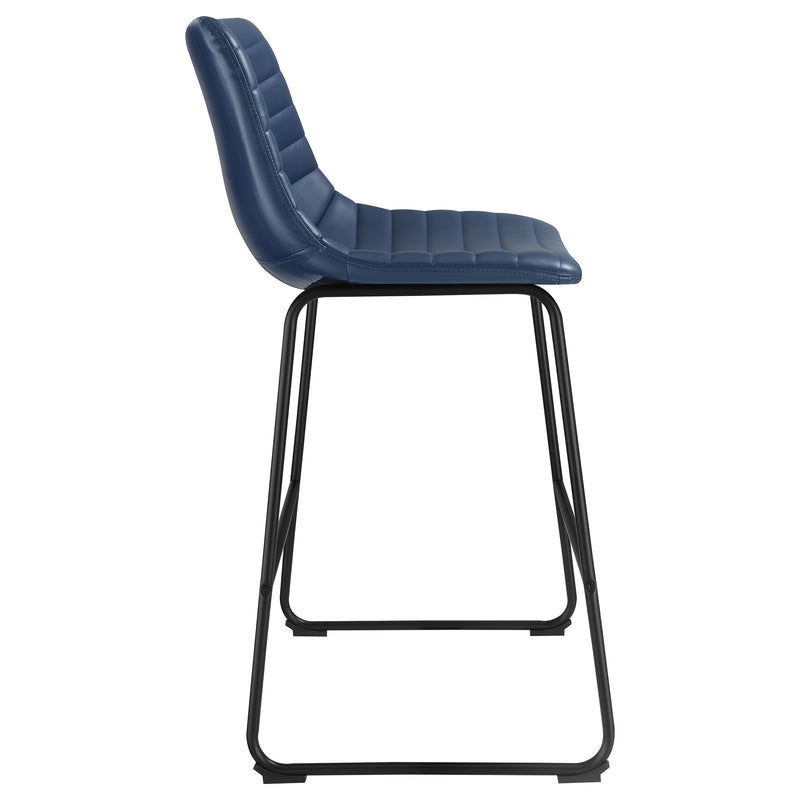 2 Coaster Furniture Zuni Blue Faux Leather Counter Chairs