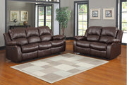 Home Elegance Cranley Brown Faux Leather 2pc Living Room Set