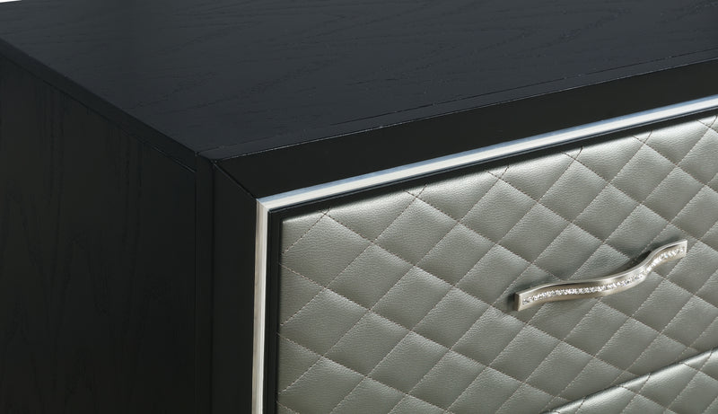 New Classic Furniture Luxor Black Silver Nightstand