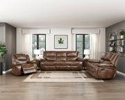 Home Elegance Ellicott Brown Double Reclining Love Seat