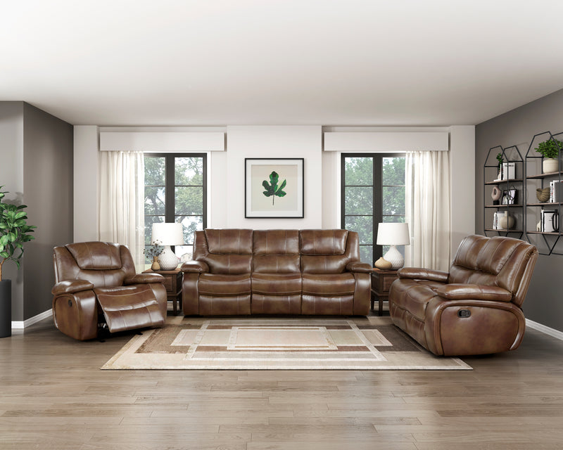Home Elegance Ellicott Brown Double Reclining Love Seat