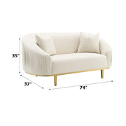 Acme Furniture Martina Ivory Loveseat with 2 Pillows