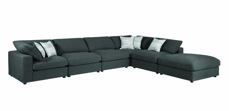 Coaster Furniture Serene Charcoal 6pc Sectional