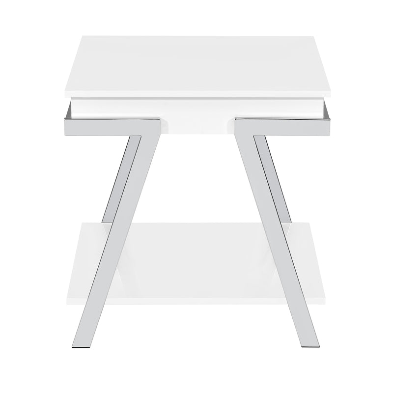 Steve Silver Zena White Square End Table