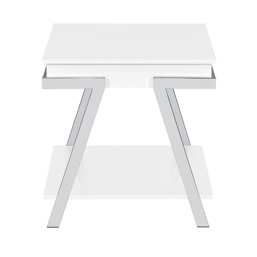Steve Silver Zena White Square End Table