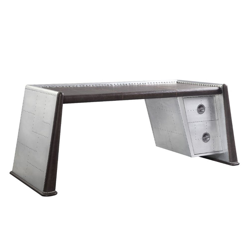 Acme Furniture Brancaster Distress Chocolate Aluminum Desk