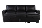 Global Furniture U1830 Black Charcoal Sofa Bed with USB and Drop Down Table