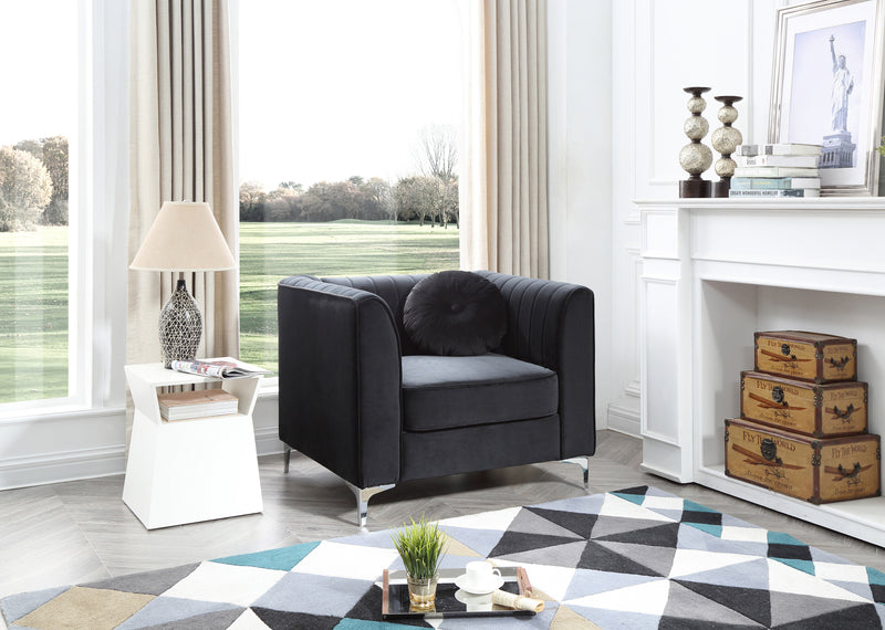 Glory Furniture Delray Gray Velvet Microsuede Chair