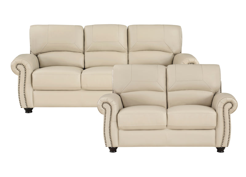 Home Elegance Foxborough Cream 2pc Living Room Set