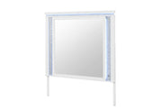 Global Furniture Alina White Dresser and Mirror with LED