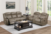 Home Elegance Centeroak Brownish Gray 2pc Living Room Set