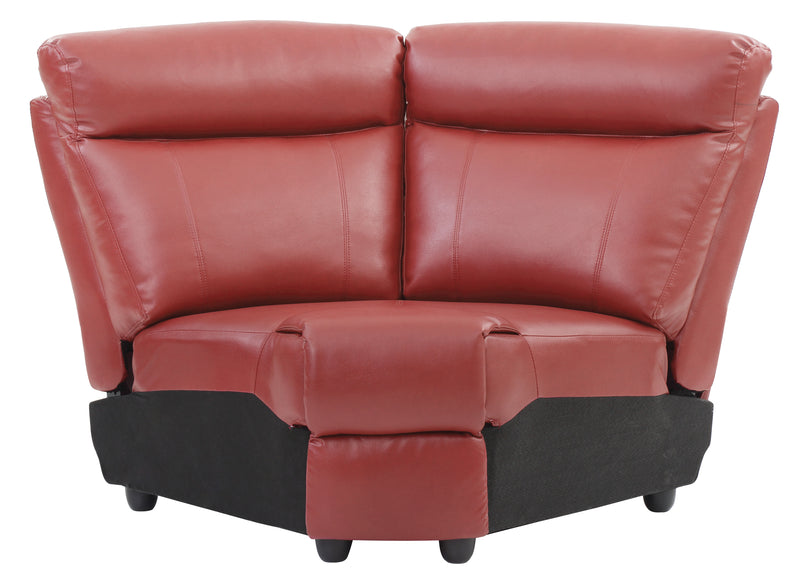 Glory Furniture Ward Red Faux Leather 3pc Sectional
