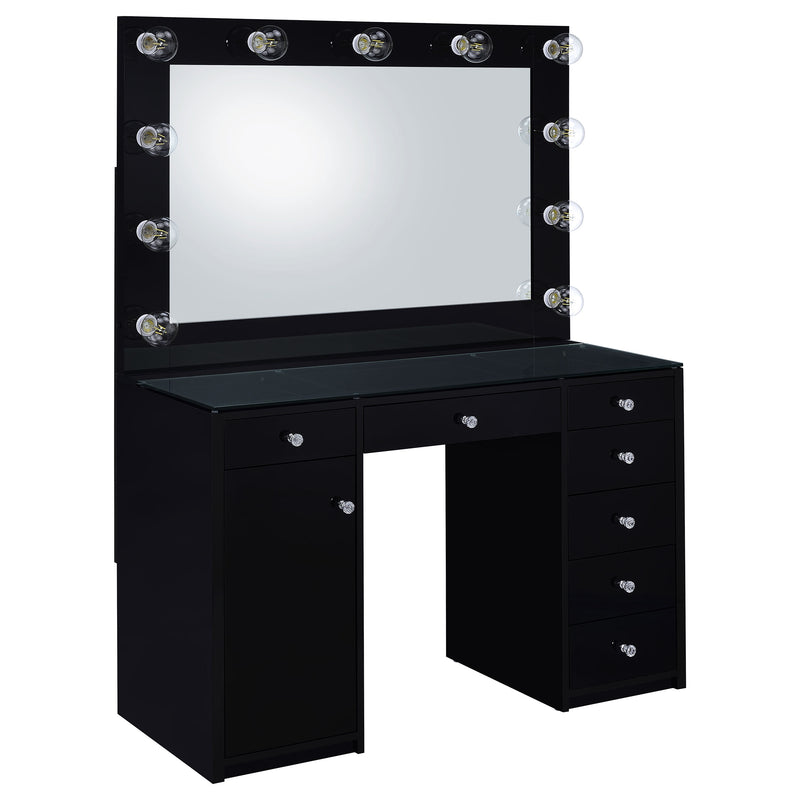 Coaster Furniture Acena Black High Gloss Vanity Set with Lighting